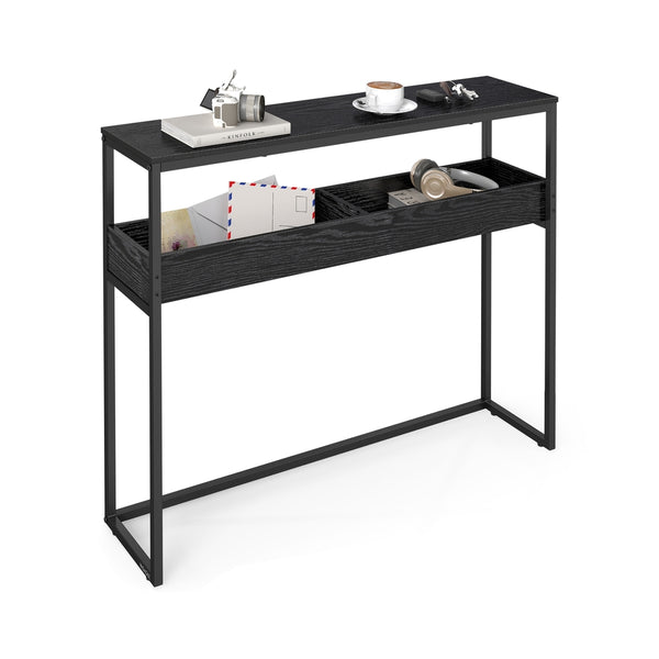 VASAGLE Narrow Console Table with Semi Open Storage ULNT091B01