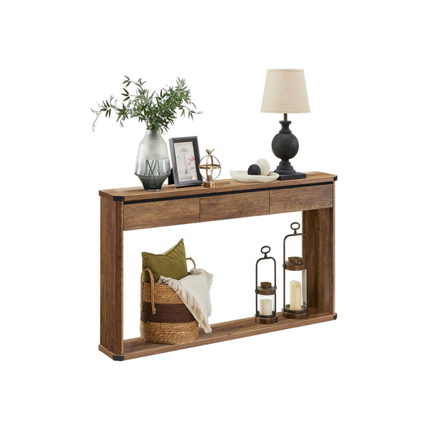 VASAGLE Narrow console table with drawers and bottom shelf ULNT143KB01S