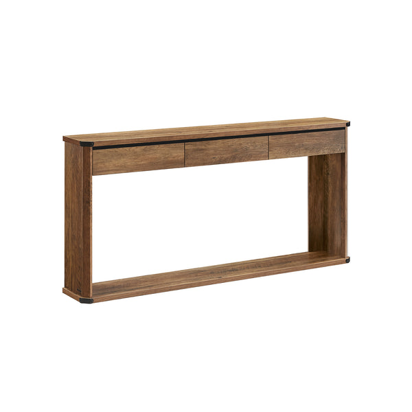 VASAGLE Narrow Entryway Table with 3 Drawers, Bottom Shelf ULNT146K41