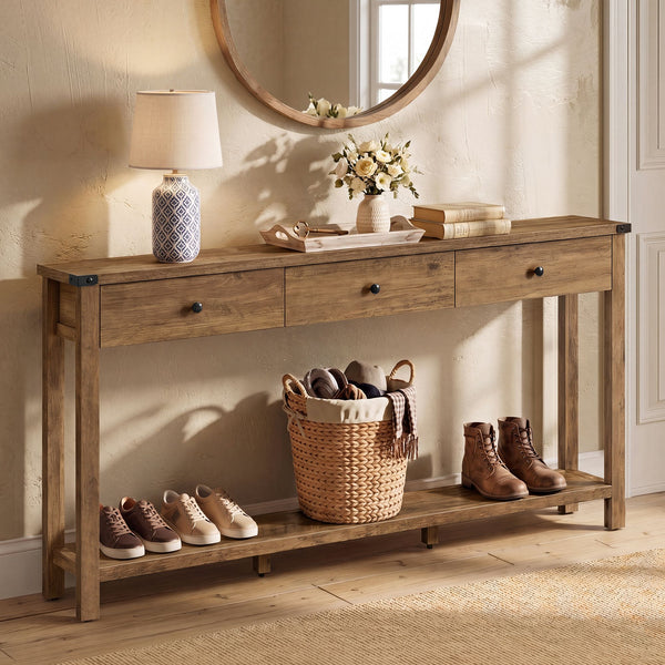 VASAGLE Farmhouse Entryway Storage with Drawers and Open Shelf ULNT148K101