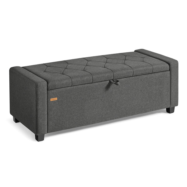 SONGMICS Linen storage ottoman bench for bedroom or living room ULOM511GN01