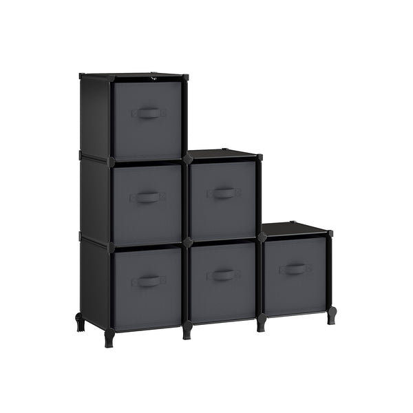 SONGMICS 6-Cube Storage Organizer with Storage Boxes ULPC062B01