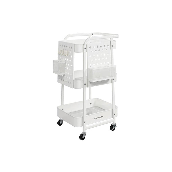 SONGMICS 3-Tier Storage Cart with Pegboards ULRC037W01