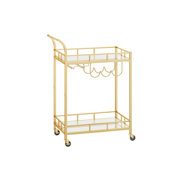 VASAGLE Wine Cart with 2 Mirrored Shelves ULRC092A62