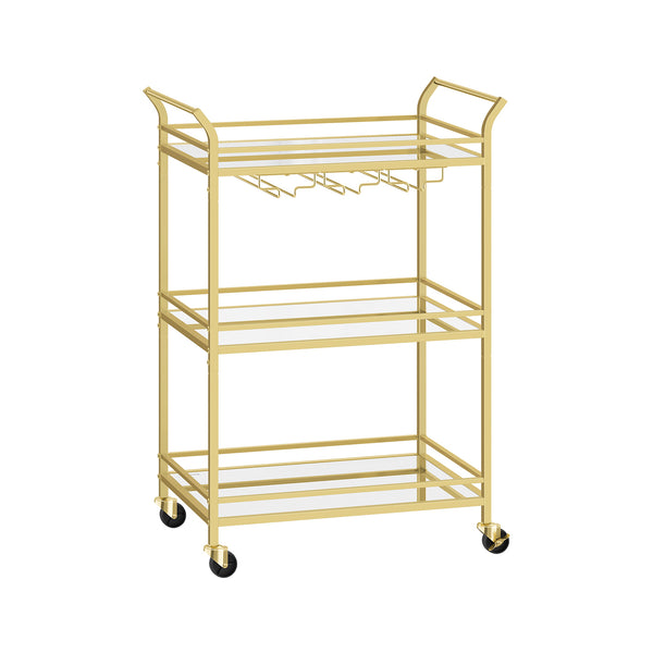 VASAGLE Small Bar Cart with 3-Tier Shelf ULRC100A01