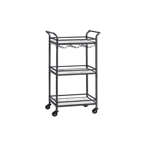 VASAGLE Small Bar Cart with 3-Tier Shelf ULRC101B01