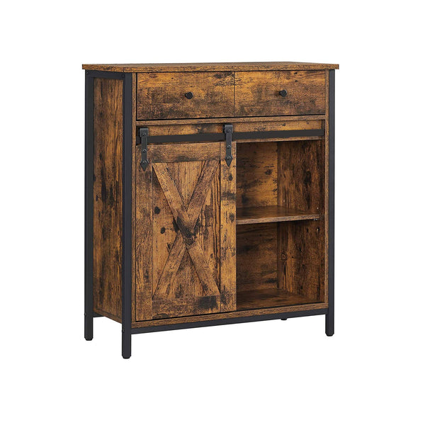 VASAGLE Industrial Storage Sideboard with Sliding Barn Door ULSC100B01