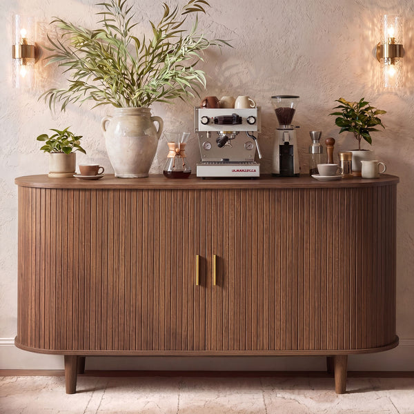 VASAGLE Mid Century Modern Sideboard with Adjustable Shelves ULSC631KX01