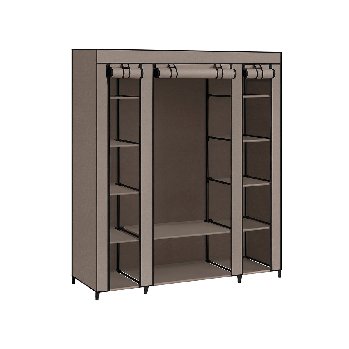 69-Inch Portable Closet Wardrobe - Large Storage Organizer, Black, Easy Assembly, Space Saving For Home