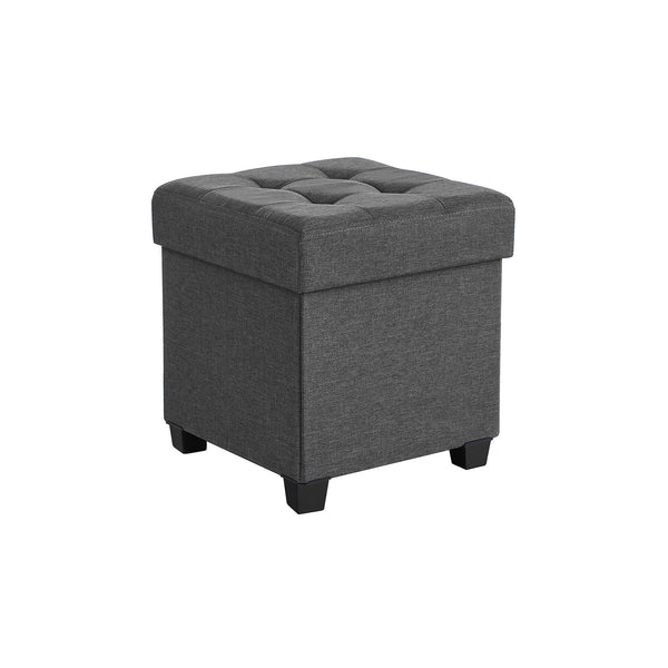 SONGMICS Collapsible Cube Storage Ottoman ULSF14GYZ