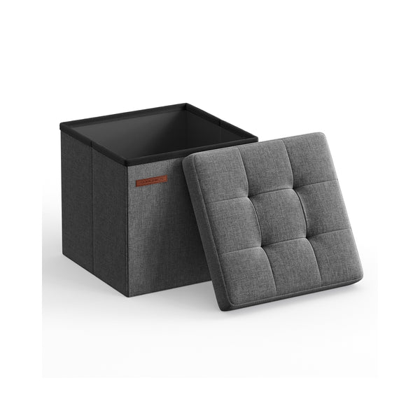 SONGMICS Foldable Small Ottoman Foot Rest with Storage ULSF028G01