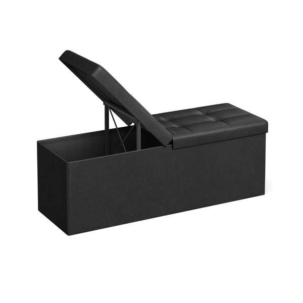 SONGMICS MAZIE Collection - L Folding Storage Ottoman Bench ULSF75BK