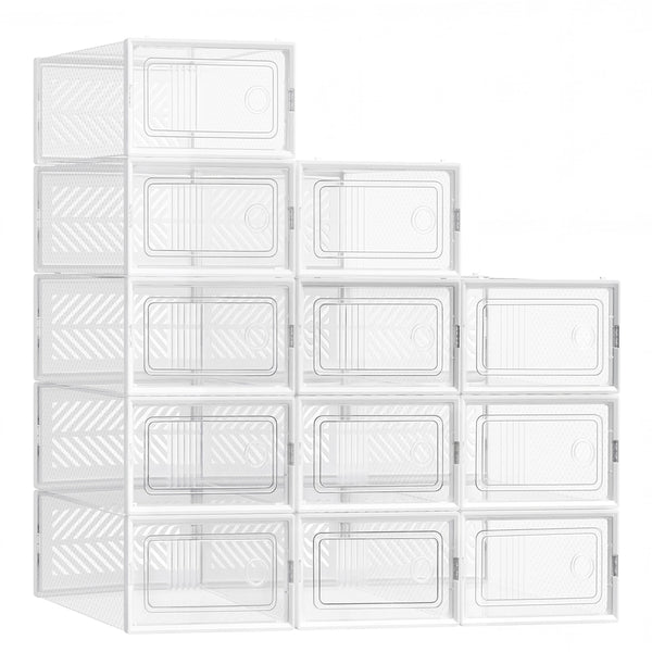 SONGMICS Stackable foldable shoe storage boxes for sneakers ULSP106W12V2