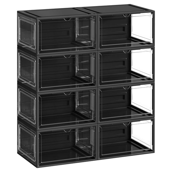 SONGMICS Stackable Shoe Storage Boxes with Clear Front Opening 999ULSP508B01