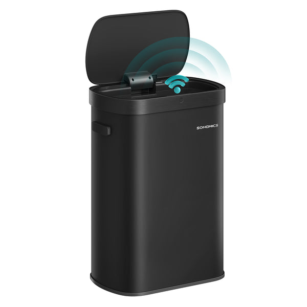 SONGMICS Motion Sensor Trash Can 13-Gallon (50L) Automatic Garbage Bin with Soft Close Lid Stainless Steel Wave or Touch to Open Includes 15 Bags ULTB640B01