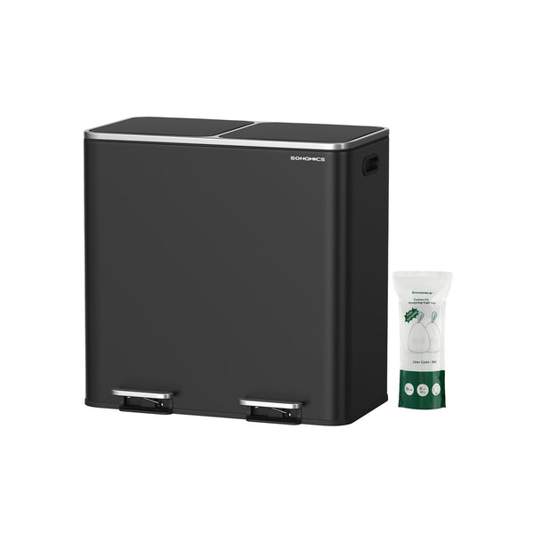 SONGMICS 2 x 10.6 Gallon (2 x 40 L) Trash Can for Kitchen ULTB730B80