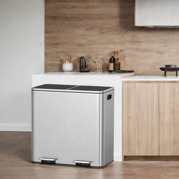 SONGMICS 2 x 10.6 Gallon (2 x 40 L) Trash Can for Kitchen ULTB35B730E80