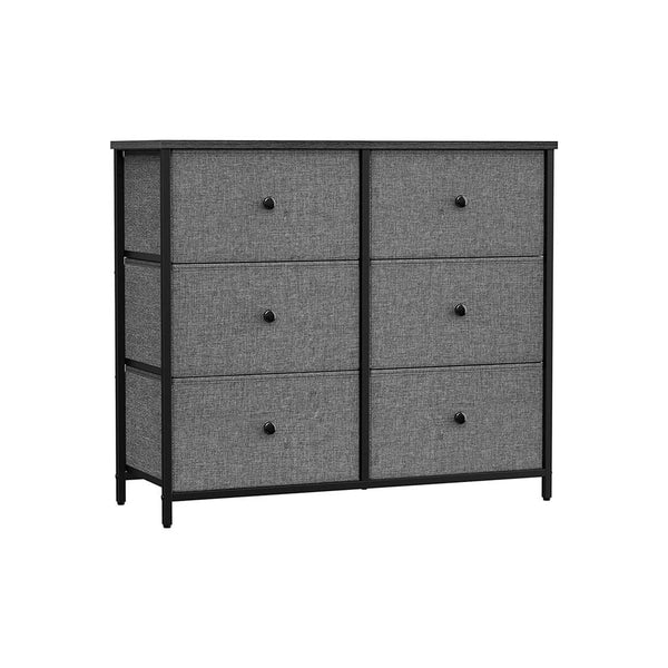 SONGMICS Rustic Brown Chest of Drawers with Fabric Drawers ULTS323G22