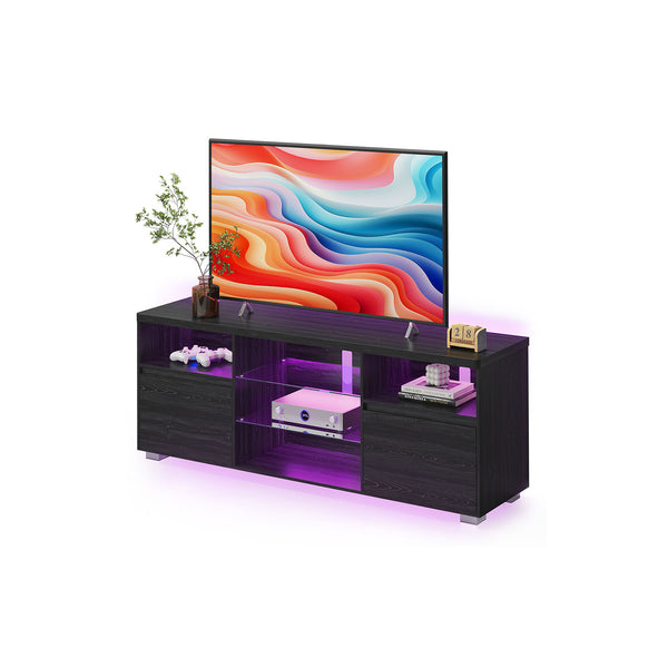 VASAGLE TV Stand with LED Lights 70 Inch ULTV330T21