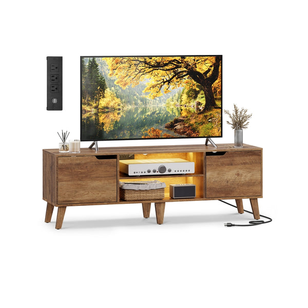 VASAGLE TV Stand for 65-Inch TVs, Entertainment Center with Adjustable Shelf, 58-Inch Long Media Console Table ULTV560K01