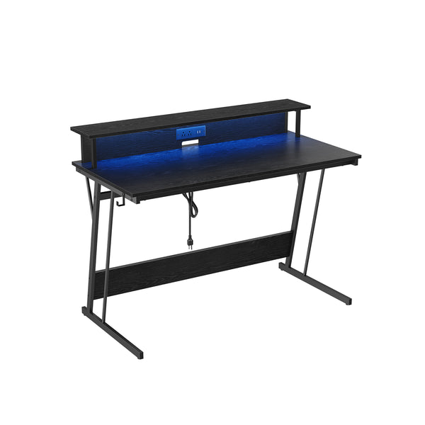 VASAGLE LED Gaming Desk with Monitor Stand ULWD092B56