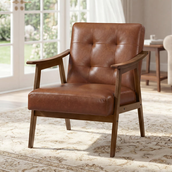 VASAGLE PU leather accent chair for living room bedroom or office ULYY200KZ02S