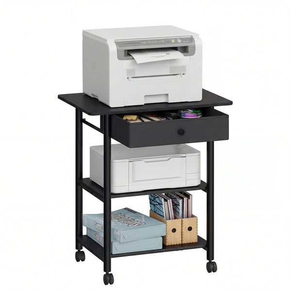 VASAGLE Move Office Supplies Easily with a Rolling Printer Stand UOPS007BE01S