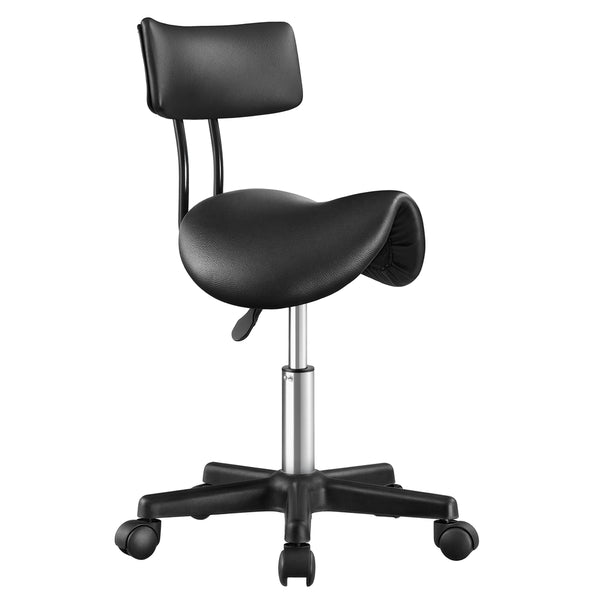 SONGMICS SONGMICS Ergonomic Saddle Stool with Wheels, Height Adjustable Salon Stool UOSC015B101