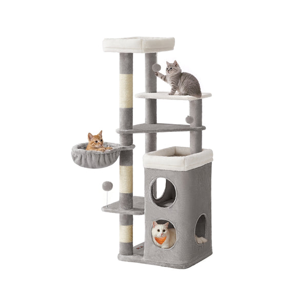 Feandrea Feandrea Tall Cat Tree Tower, Multiple-Level Cat Condo with 2 Caves UPCT007G01