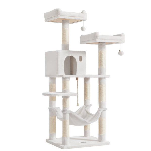 Feandrea Multi Level Cat Tree Tower with Plush Condo and Scratching Posts UPCT015W02