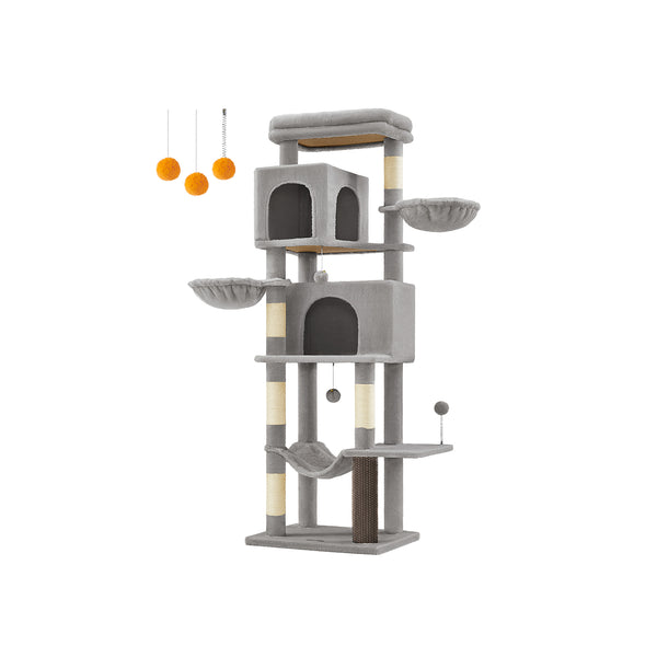 Feandrea 69-Inch Tall Cat Tower with 2 Caves UPCT182G01
