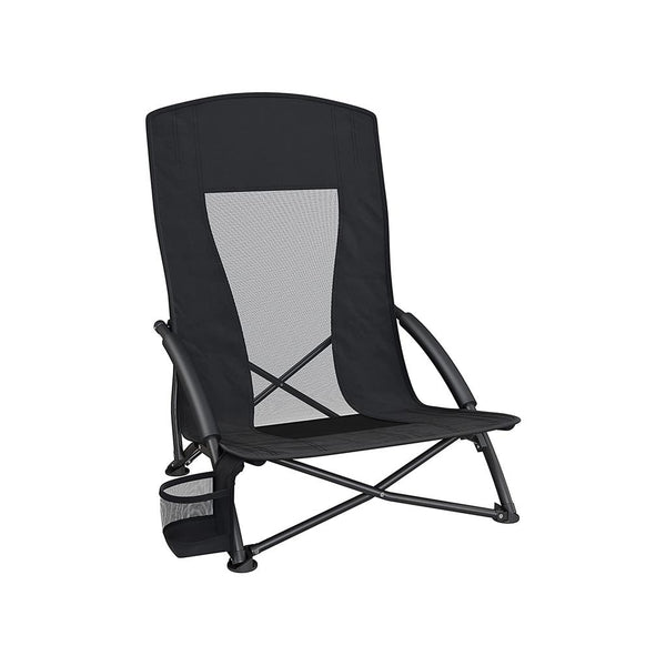 SONGMICS Portable Beach Chair with High Backrest UGCB61BK