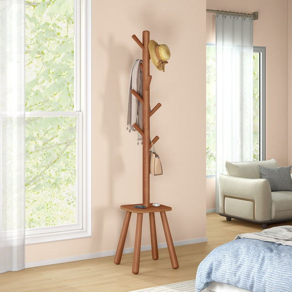 VASAGLE Tall freestanding coat rack with hooks and shelf for entryway URCB35R033K01