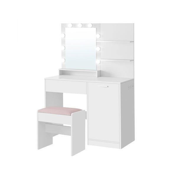 VASAGLE Kailyn Collection - Vanity Desk with Mirror and Lights URDT128W01