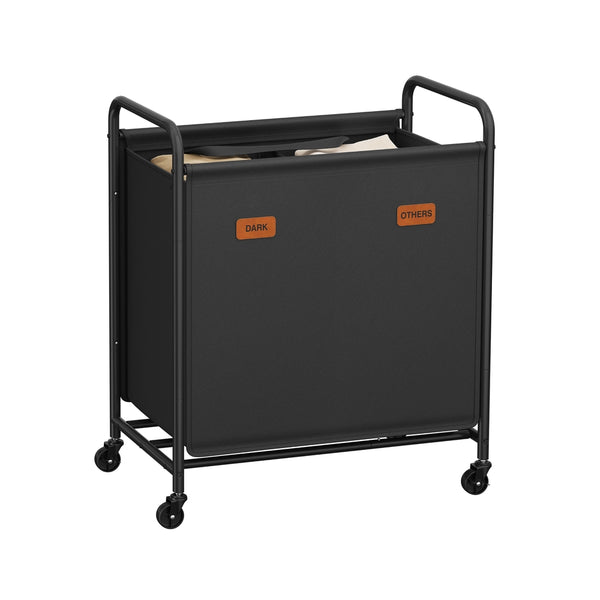 SONGMICS Laundry Hamper with Wheels and Labels URLS210B01
