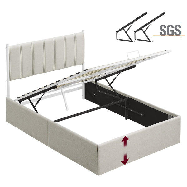 VASAGLE VASAGLE Lift Up Storage Bed Frame Queen Size URMB601W01V1