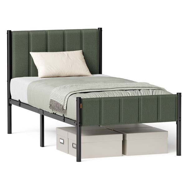 VASAGLE VASAGLE Twin Bed Frame with Upholstered Headboard URMB983C01V1