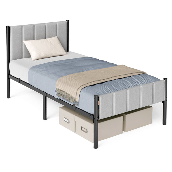 VASAGLE Upholstered metal bed frame with headboard and footboard URMB983G01V1