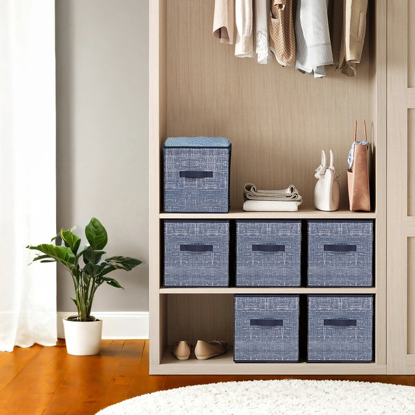SONGMICS Non woven fabric storage cubes with handles for closet shelves UROB35B026I01