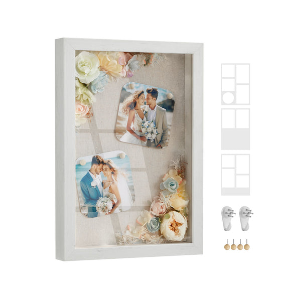 SONGMICS A4 Shadow Box Frame with Wood Push Pins URPF019W01