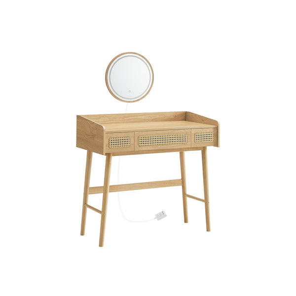 SONGMICS HOME BOHOVEN Collection - Vanity Desk with Mirror and Lights URVT007Y02