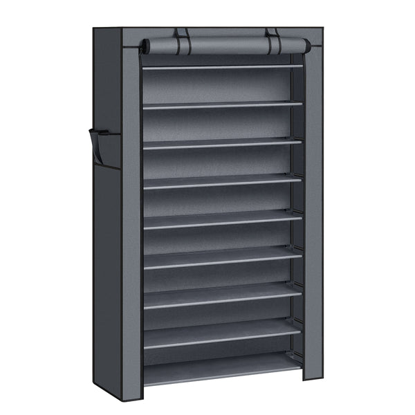 SONGMICS 10-Tier Shoe Tower Rack with Cover URXJ36G