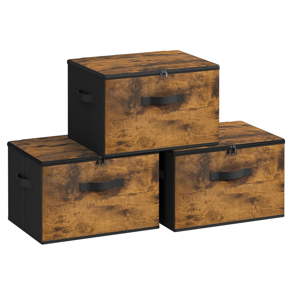 SONGMICS Foldable Storage Organizer Boxes with Lids URYZ103B01