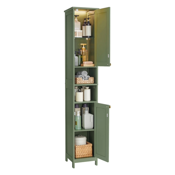 VASAGLE Tall Bathroom Cabinet with Lights UBBC566C01