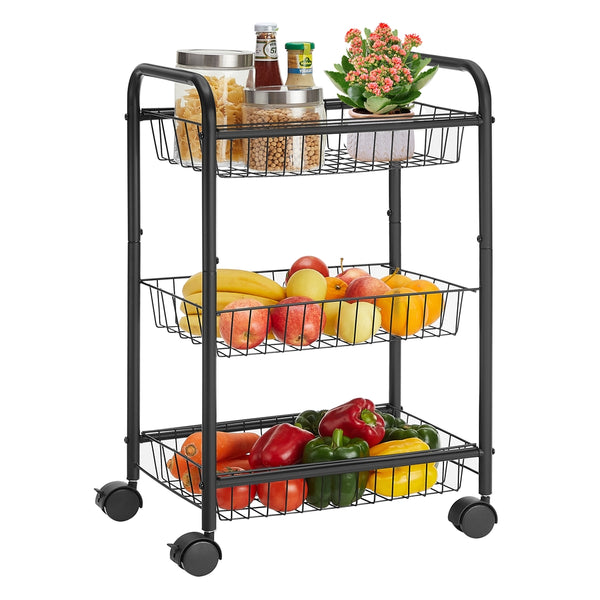 SONGMICS 3-Tire Metal Rolling Cart UBSC03BK