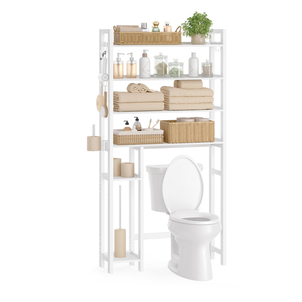 SONGMICS Over the Toilet Storage Shelf with Toilet Paper Holder UBTS017W01