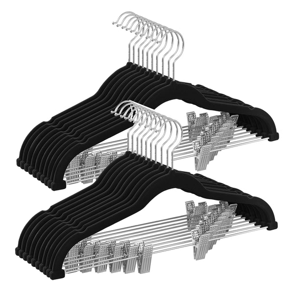 SONGMICS Velvet Pants Hangers with Clips UCRF012B20