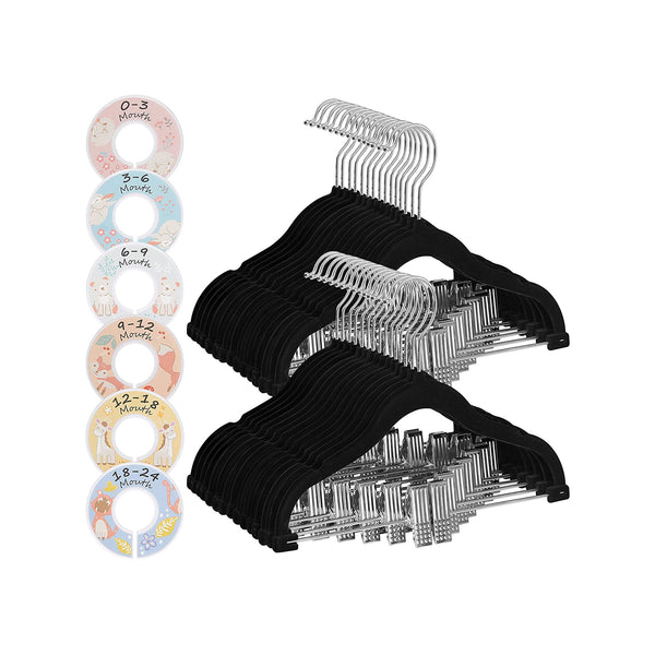 SONGMICS 30-Pack Non-Slip Baby Hangers with Clips UCRF013B30