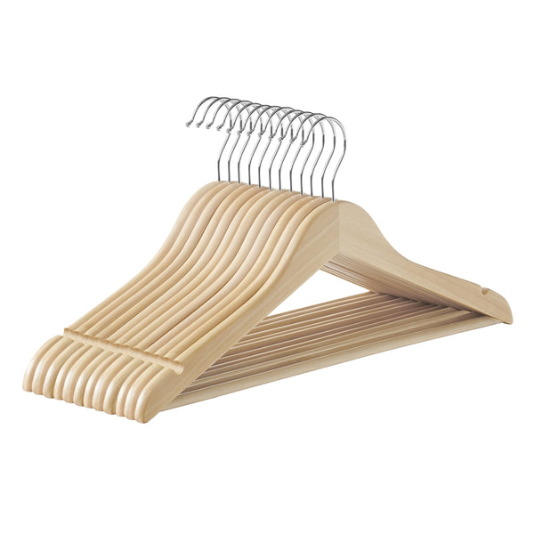 SONGMICS Wooden Hangers for Jackets, Shirts, Coats UCRW010N12