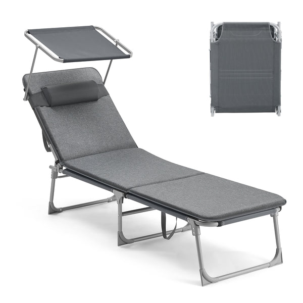 SONGMICS Patio Lounge Beach Chair with Mattress for Adults UGCB19UMV1